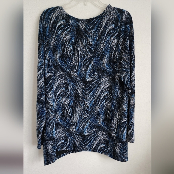 CJ Banks Womens Stretchy Activewear Geometric Pattern Long Sleeve Top. 1X - Picture 5 of 6